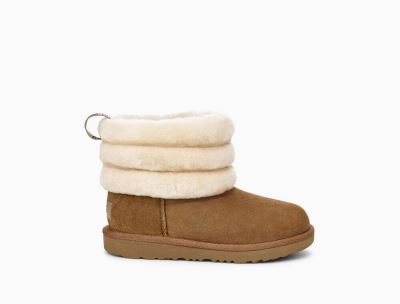 UGG Fluff Mini Quilted Big Kids Boots Chestnut/ Brown - AU 254OU